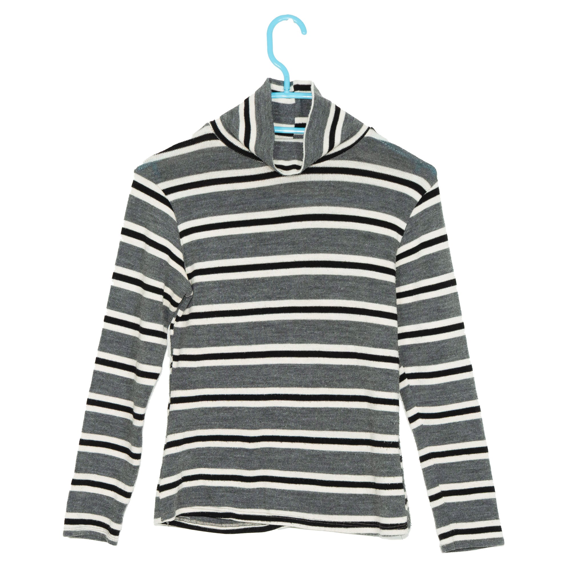 Grey Striped Turtleneck