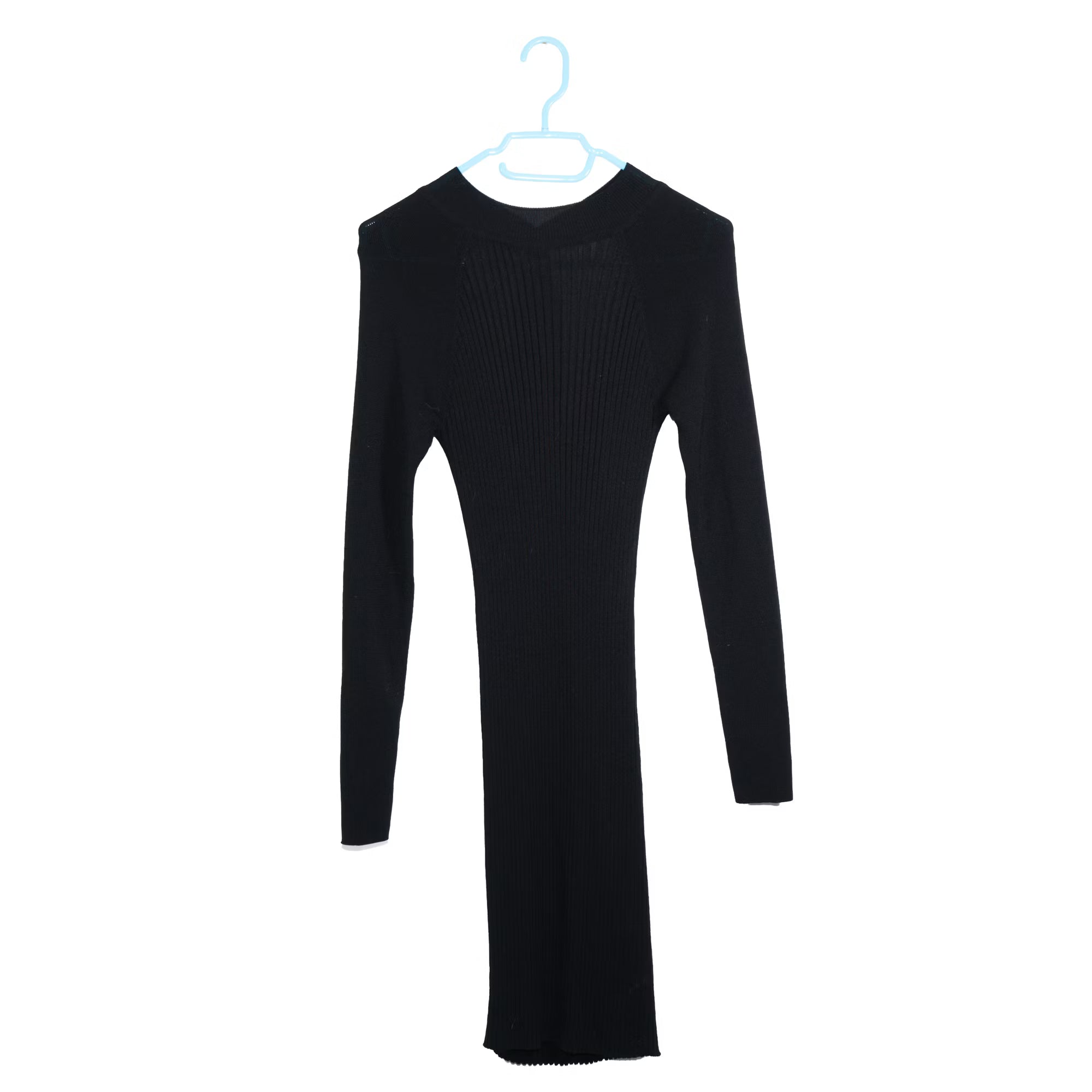 Black Ribbed Midi