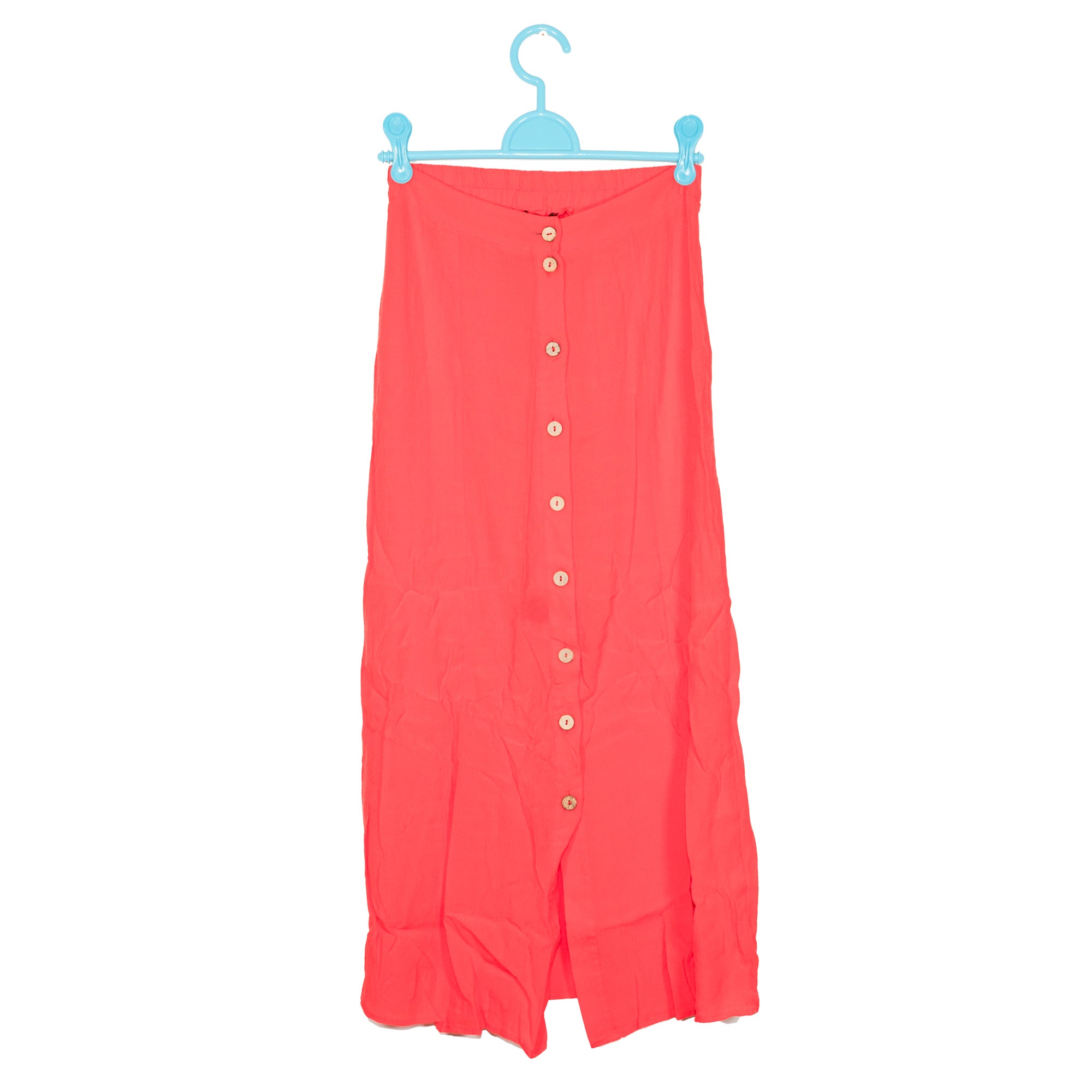 Coral Button Skirt