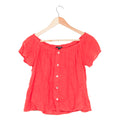 Coral Off-Shoulder Top