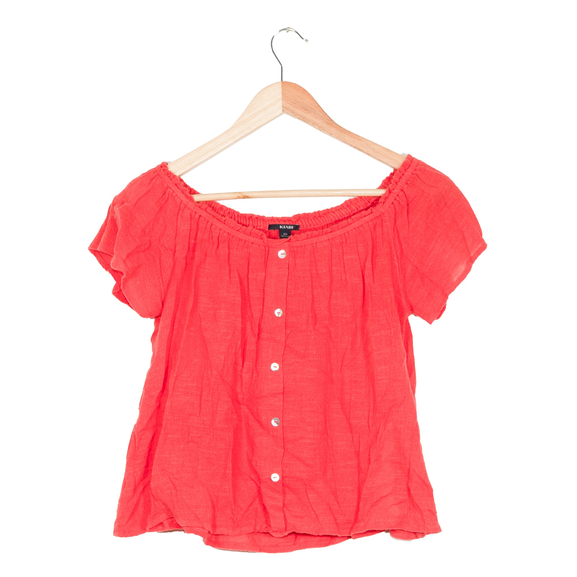 Coral Off-Shoulder Top