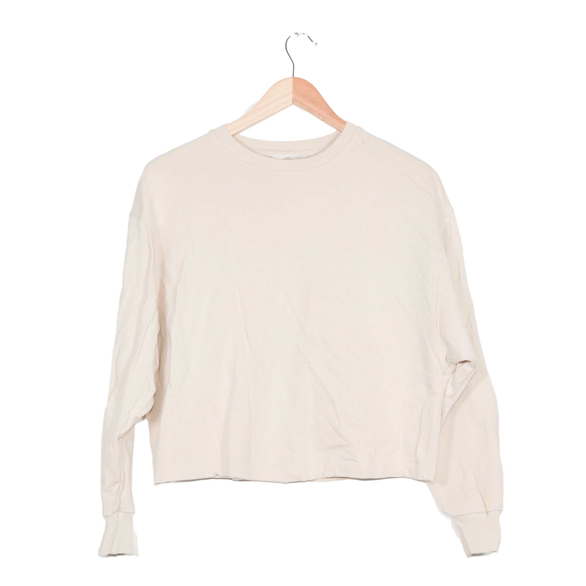 Cream Cropped Sweatshirt